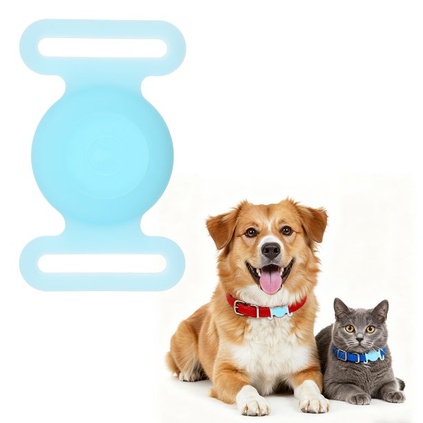 Uxcell Collar para Perro, Soporte de Rastreador para Perro, Funda Protectora de Silicona Impermeable para Collar de Gato, (Azul Luminoso), para Accesorios de Rastreo de Mascotas