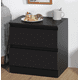 thumbnail image 2 of Velador Cajonera Dark Dos Cajones Mesa De Noche - Negro, 2 of 3