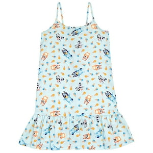 Vestido Bluey Muffin Bingo Para Niñas Pequeñas, 3T, Sin Mangas, Azul