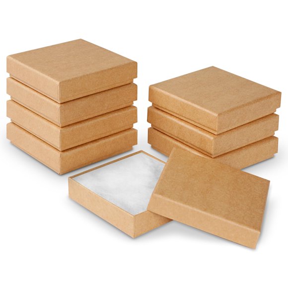 Cajas de joyería vivinin pack de 8 unidades 9 × 9 × 2 cm con interior de algodón