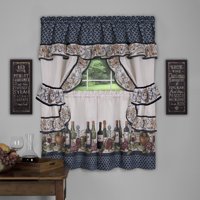 Juego De Estantes Para Ventana Y Cenefa Achim Chateau Cottage Navy