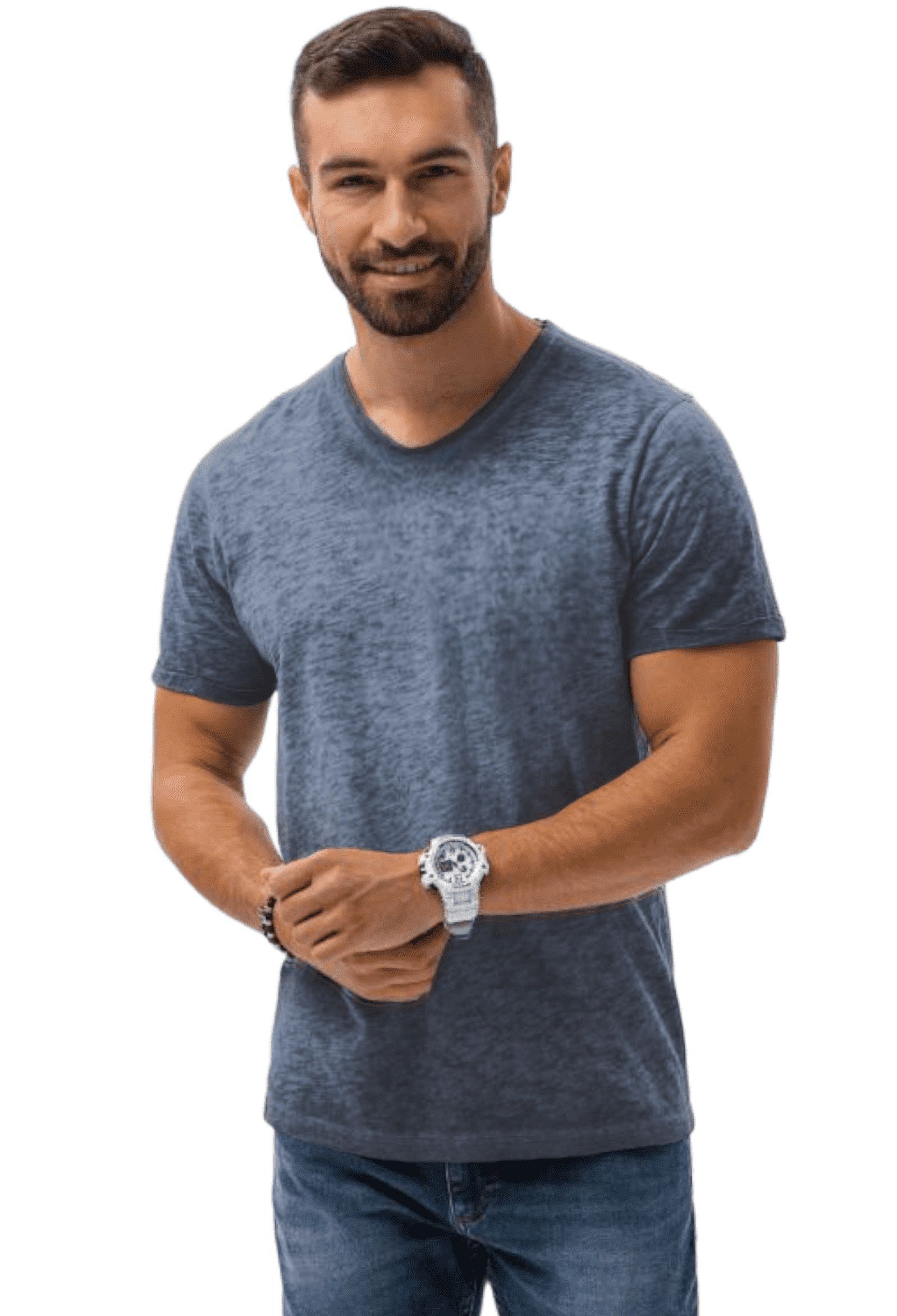 Home Fashion - Polera Hombre Manga Corta Cuello Redondo Azul Marino Talla M