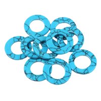 Bothyi - 10 Piezas De Cuentas Sueltas Redondas De Piedra Turquesa Sintética Con Parte Trasera Plana Para Manualidades