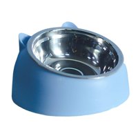Magideal - Cuenco Para Perros Y , Alimentador De Alimentos Antideslizante Degree, Cuello De Protección, De Alimentación Inclinado, , Azul