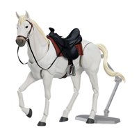 Magideal - Figura De Caballo, Modelo De Juguete Animal, Modelo De Decoración Del Hogar, Colección De Adornos, Figura De Caballo, Mesa De Arena, Diseño De Diorama Blanco