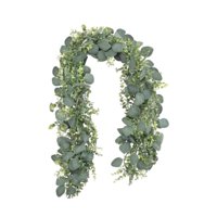 Magideal - Corona De Eucalipto Artificial De 180 Cm, Decoración Colgante Realista, Decoración De Enredadera Falsa Para Fiesta, Decoración De Chimenea De Navidad Estilo A