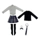 thumbnail image 2 of Falda Corta Con Corbata Para Mujer, Ropa En Miniatura Para Figuras De Acción De 12 Pulgadas, Accesorios, Falda Azul Oscuro, 1/6, 2 of 3