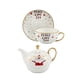 thumbnail image 3 of Tetera Con Taza De Té Y Platillo Blanco, 3 of 3
