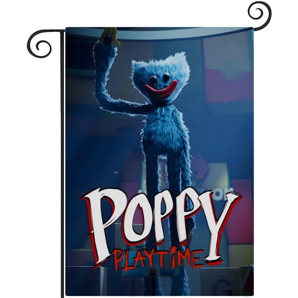 Poppy Playtime -bandera de jardín temática. Regalo perfecto para fans, amigos y familiares, ideal para actividades al aire libre y decoración de fiestas.45CM*100CM
