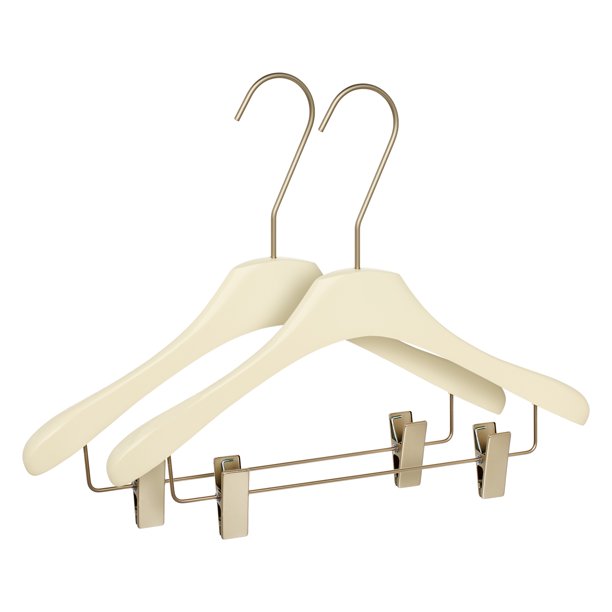2 Paquetes de Perchas de Madera Antideslizantes, Perchas Duraderas que Ahorran Espacio para Ropa, Armario, Abrigos, Pantalones o Camisas Blancas de 15.7 pulgadas