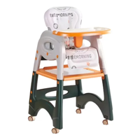 Genérico - Silla Comer Multifuncional Con Ruedas Voyage Color Naranja