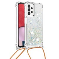Funda Foxdock Para Samsung Galaxy A13 4G Con Cuerda Ajustable, Brillo Líquido, Protección Antigolpes Y Lente – Ideal Para Regalo