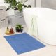 thumbnail image 3 of REGALWOVEN Alfombra de Baño de Lujo, Toalla de Piso Absorbente de Algodón para Hotel Spa Ducha para Baño Azul 18" x 28", 3 of 7