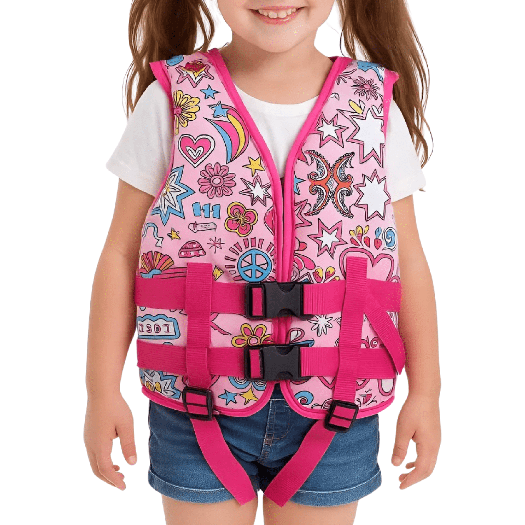 Genérico - Chaleco Flotador Ajustable Infantil Neopreno Premium Rosa Rosa
