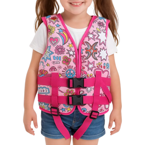 Genérico - Chaleco Flotador Ajustable Infantil Neopreno Premium Rosa Rosa