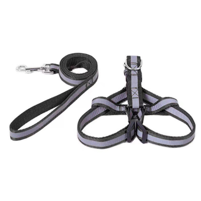 Genérico - Arnés Y Correa Reflectantes Para Mascotas Perro Negro Talla M