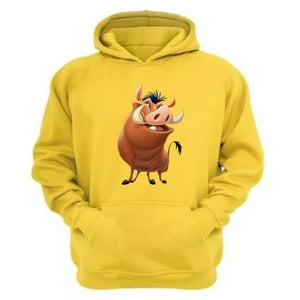 Genérico - Polerón Canguro Jabalí El Rey De La Selva Amarillo Talla M Unisex