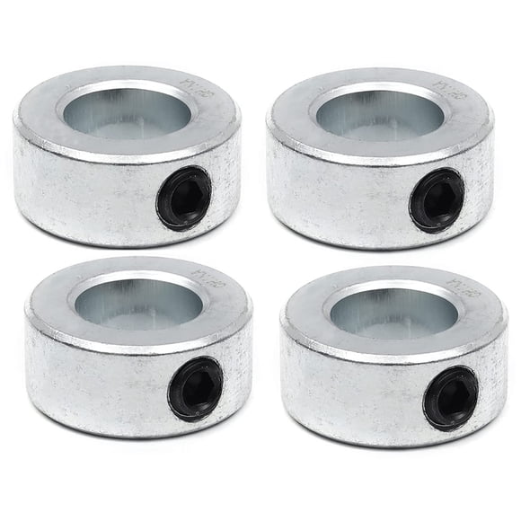 Collares de acero macizo para ejes de 3/4 pulgadas de diámetro con revestimiento de zinc (paquete de 4)