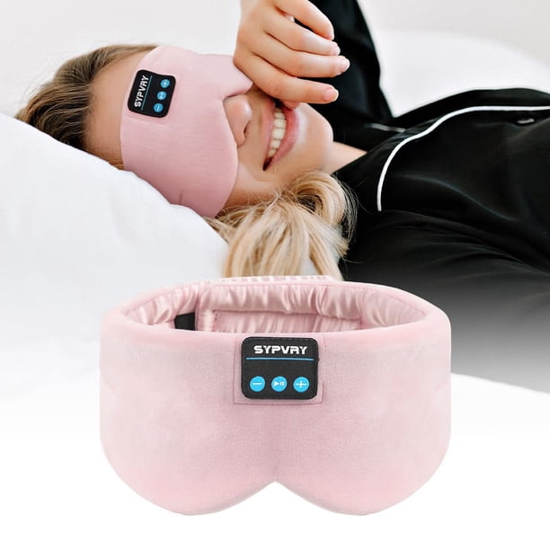 Máscara para dormir Bluetooth 5.4, suave, inalámbrica, diadema para ojos, opaca con micrófono (rosa)