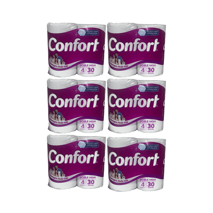 Pack 24 Rollos Papel Higiénico Confort Doble Hoja 30mts