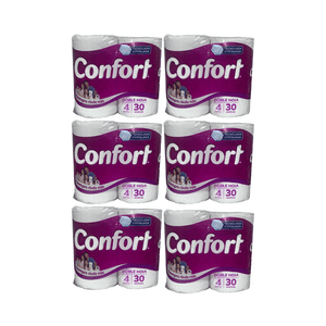 Pack 24 Rollos Papel Higiénico Confort Doble Hoja 30Mts