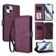 thumbnail image 1 of Funda Cartera Mariposa para [iPhone 15] con Soporte y Cremallera Violeta, 1 of 6