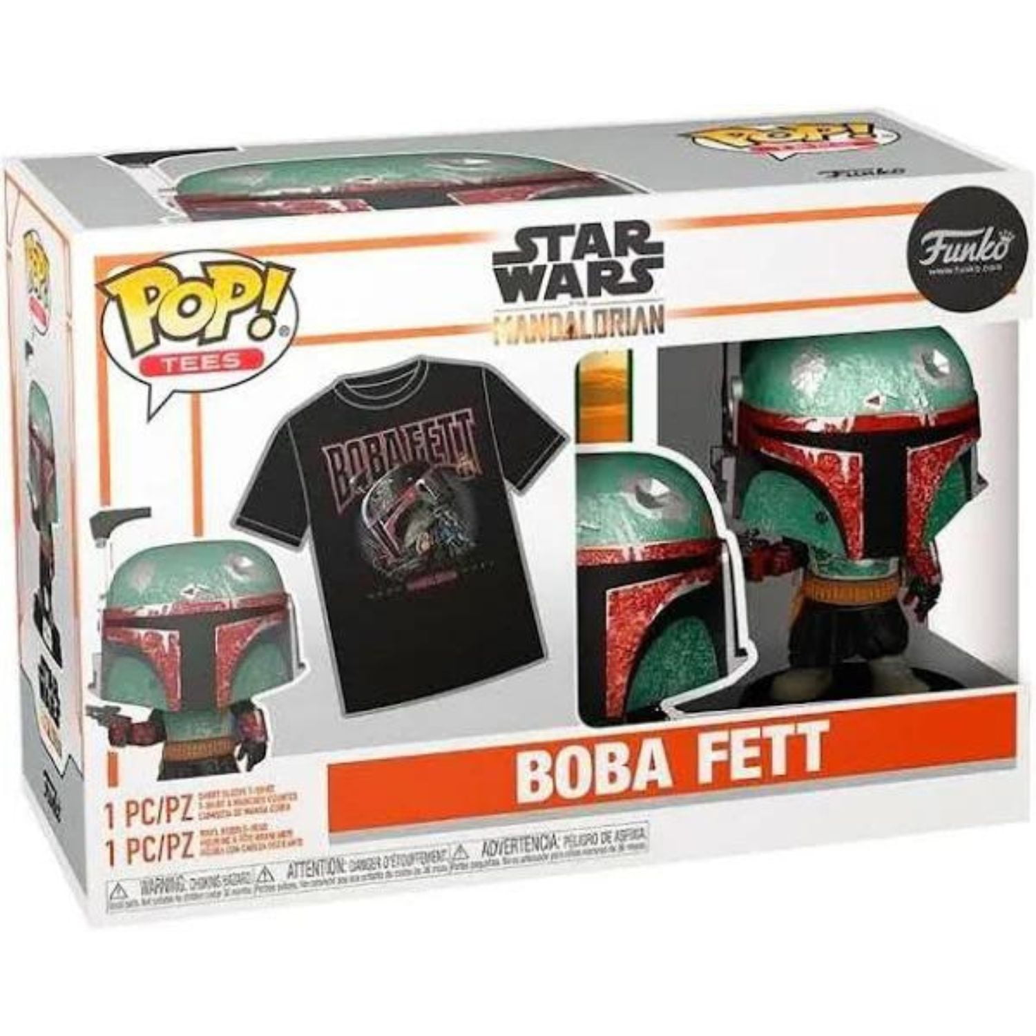 Funko Pop! Camiseta L Metálica Star Wars Boba Fett Mandalorian