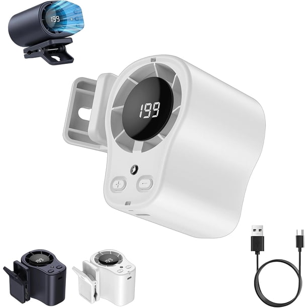 Ventilador clip coche aire acondicionado 199 velocidades LED 360° rotación coche oficina camping
