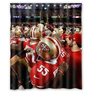 Pinghai - Cortina De Ducha De San Francisco 49Ers, Juego De Cortina De Baño Con Ganchos, Tamaño 60 X 72 Pulgadas