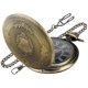 thumbnail image 1 of Reloj de bolsillo Realpoo de bronce con cuarzo, esfera negra, 1 of 7