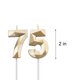 thumbnail image 2 of Velas JEVONS 75 Cumpleaños Oro - Pack de 2, Altura 5 cm, 2 of 7