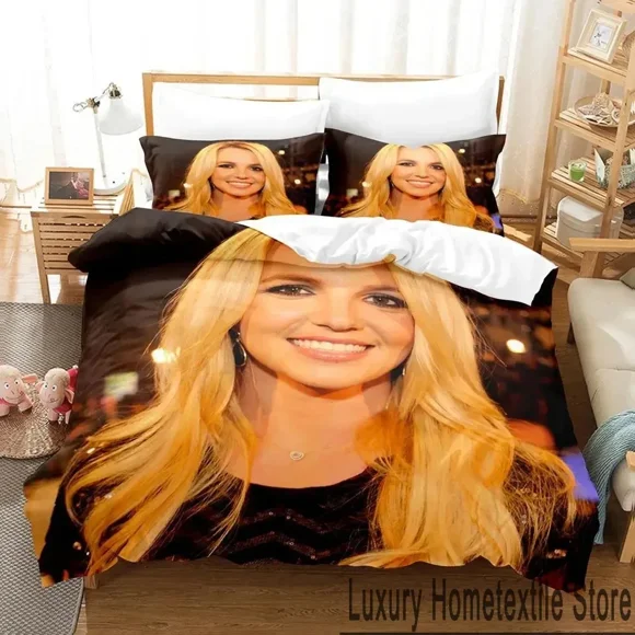 Britney Spears Bedding Set Boys Girls Size Duvet Cover Pillowcase Bed boys Adult Home Textileextile Bed Sheets