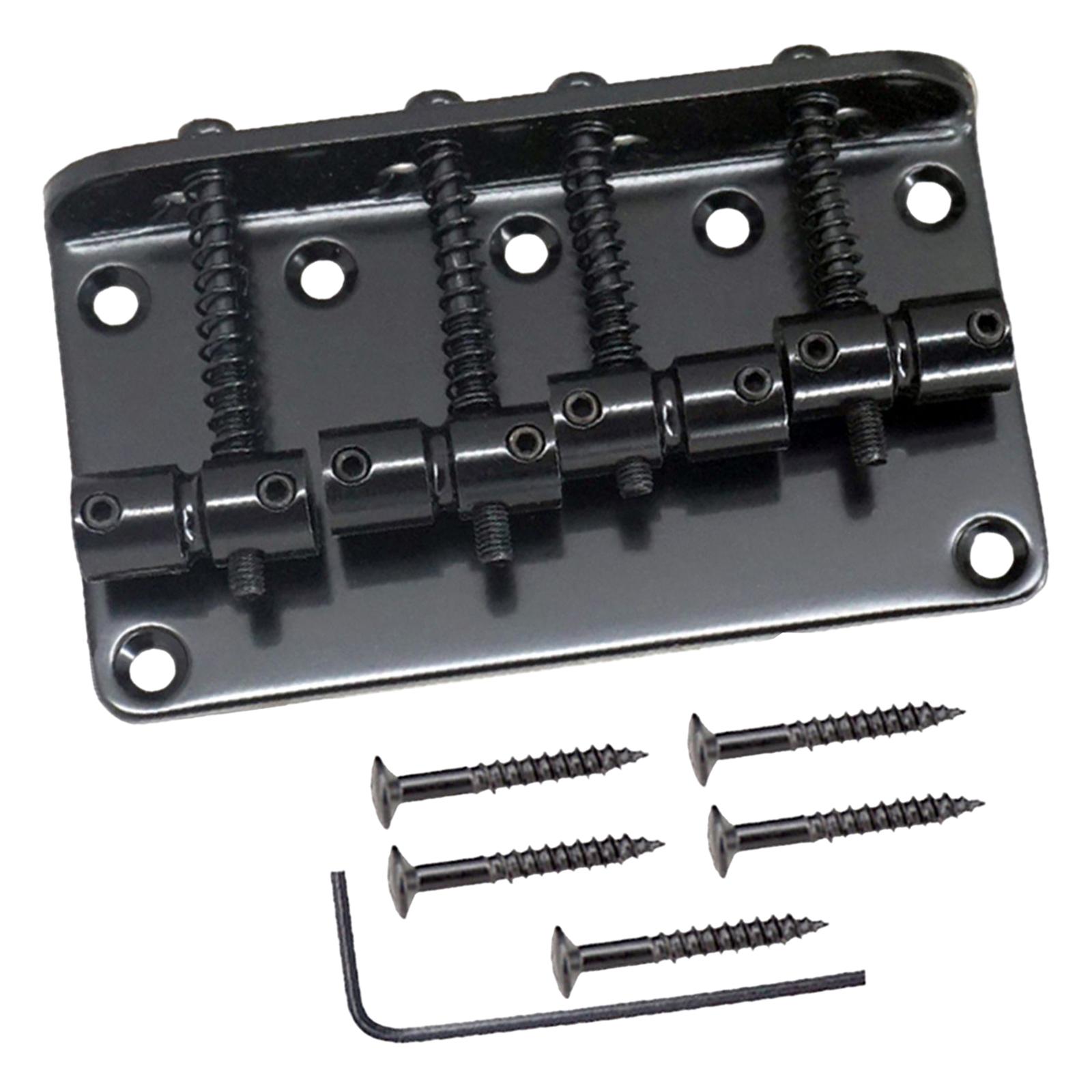 Bothyi - Puente De Bajo De 4 Cuerdas De 80 Mm, Pieza Trasera Ajustable Con Tornillos Para Bajo, Negro