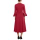 thumbnail image 3 of INSPIRE CHIC Vestido Formal de Mujer con Cremallera Frontal, Mangas Acampanadas, Oficina de Negocios, Vestido Midi Línea A, XL Burdeos, 3 of 5