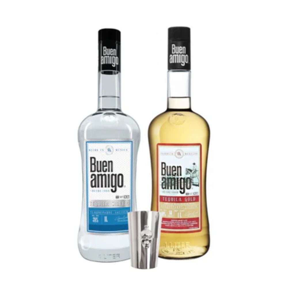 Buen Amigo - Pack Tequila Con Shot Metálico De Regalo