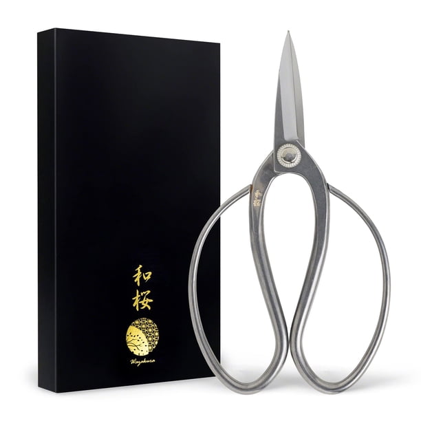 Tijeras Tradicionales para Bonsái Wazakura Yasugi de Acero Inoxidable Hechas en Japón 7 in (180 mm), Tijeras de Poda para Árboles Bonsái, Herramientas Japonesas de Jardinería