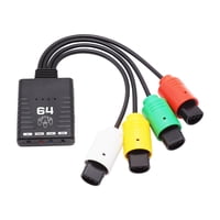 Adaptador Receptor Convertidor Controlador Inalámbrico Aaronmei N64 Soporta Cuatro Controladores Negro