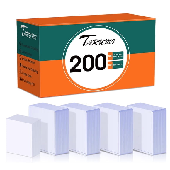 Fundas para cartas TARUMG, 200 piezas, 3 x 4 pulgadas, protectores rígidos y blandos