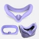thumbnail image 4 of Juego de accesorios de VR para Quest 2: carcasa de silicona, empuñaduras para el mando, protector facial, tapones para los botones, juego de paños para las gafas y protector de lentes-Morado, 4 of 6