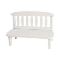 Bothyi - Mini Banco De Madera Para Casa De Muñecas, Accesorio Para Centro De Mesa, Decoración De Paisaje Para Casa De Muñecas, Color Blanco