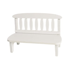 Bothyi - Mini Banco De Madera Para Casa De Muñecas, Accesorio Para Centro De Mesa, Decoración De Paisaje Para Casa De Muñecas, Color Blanco