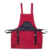 Magideal - Lona Natural Delantal De Jardinería Regalo De Jardinería Hebilla Duradera Delantal De Trabajo Trabajo De Jardín Para La Limpieza De La Casa Jardinería Rojo Oscuro