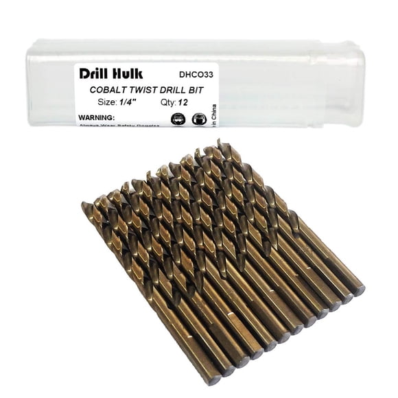 Brocas Helicoidales Hulk De Acero Cobalto M35 12 Unidades 1 4 Pulgadas