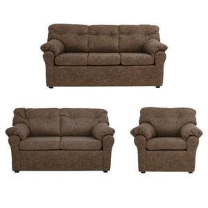 Muebles América - Living América 321 Cuero Auris Café