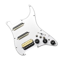 Magideal - Reemplazo De Pastilla De Guitarra Robusto Fácil Instalación Cargado Precableado Pickup Pickguard Práctico Blanco Durable Para Piezas De Guitarra , Con Enchufe