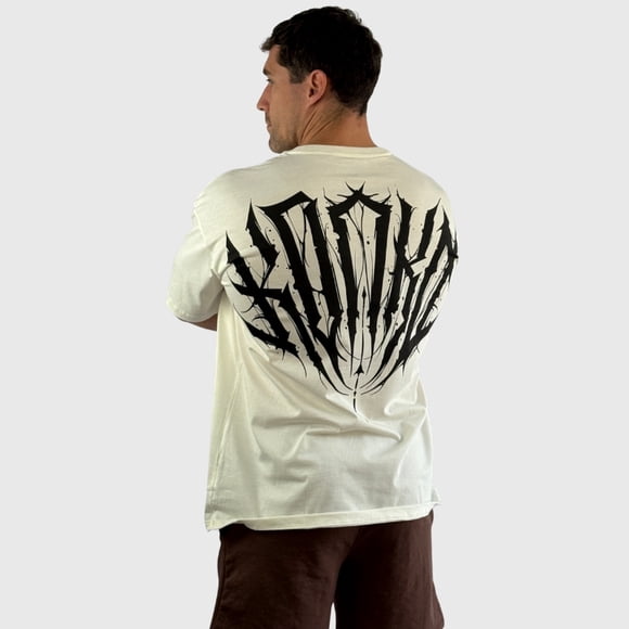 Polera Overize Premium Cotton Hard Blanca Hombre Konko