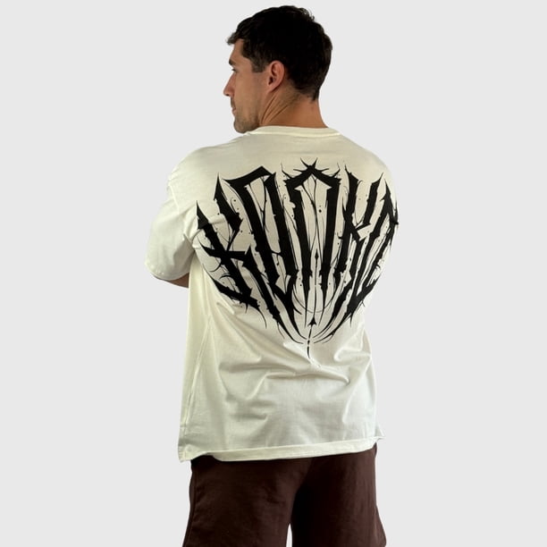 Polera Overize Premium Cotton Hard Blanca Hombre Konko