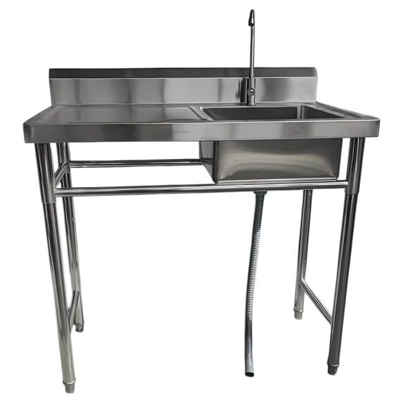 Lavafondos Acero Inox. 100x60x90 cm. Secador izquierdo