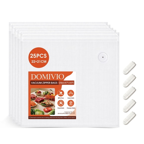 Bolsas selladoras al vacío DOMIVIO, reutilizables, 25 unidades, pequeñas, 250 ml