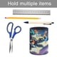 thumbnail image 5 of Pájaro Loco-theme Cylinder Pen Holder Pencil Organizer with Flannel Lining PVC Leather Material Cardboard Base for study work 10*8CM, 5 of 6